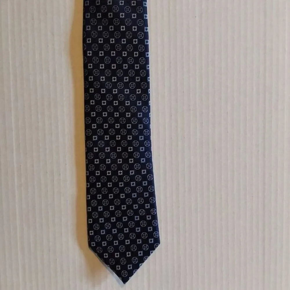 Joseph Abboud 100% Silk‎ Blue Geometric Men's Necktie
